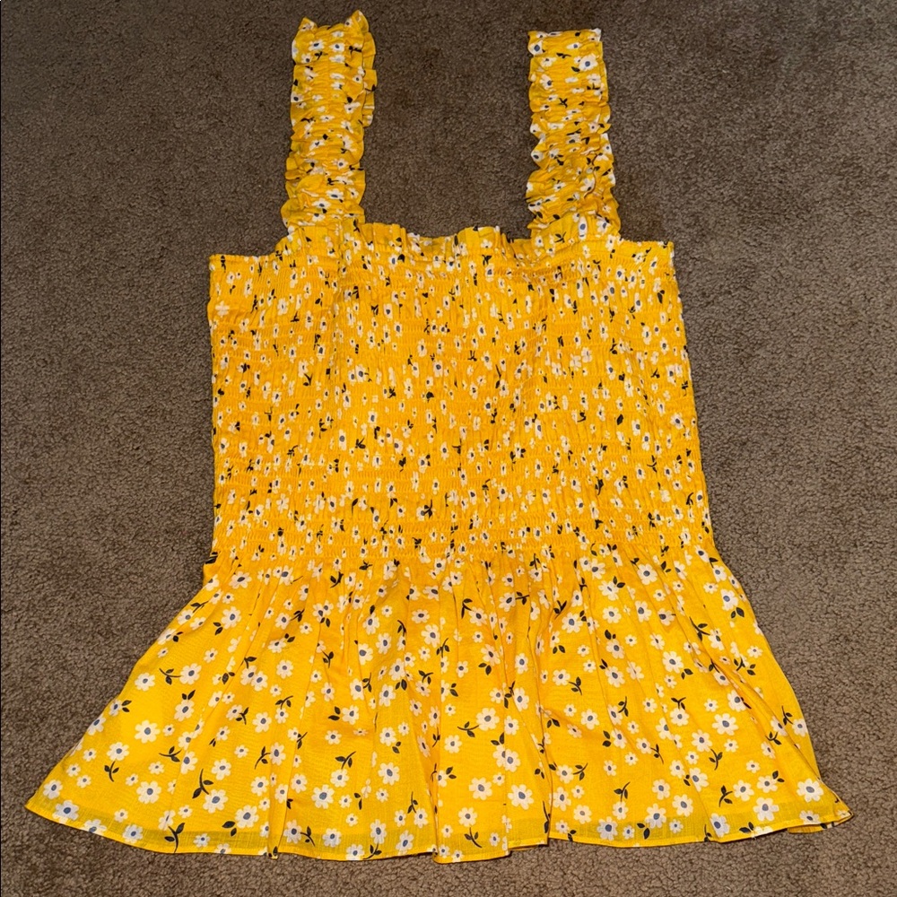 Yellow Floral Women's Top